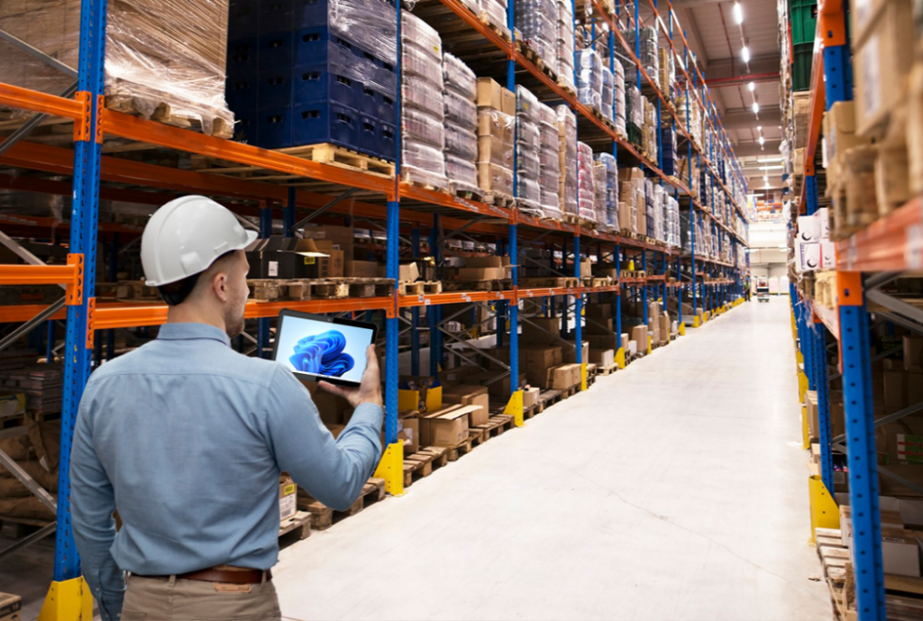 rugged tablet used in warehouse
